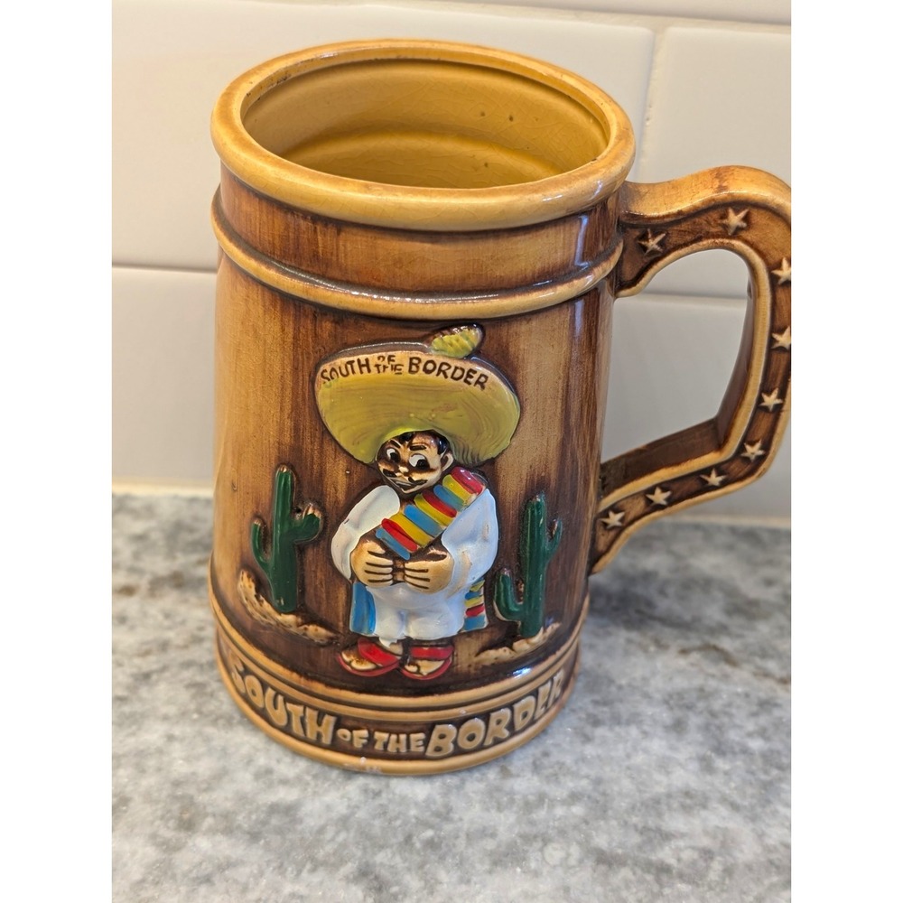 Vintage South of the Border Pedro Ceramic Beer Stein Mug Japan 6.5" Souvenir